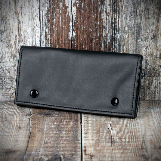 Oil Skin Value Roll-Up Pipe Tobacco Pouch - Black