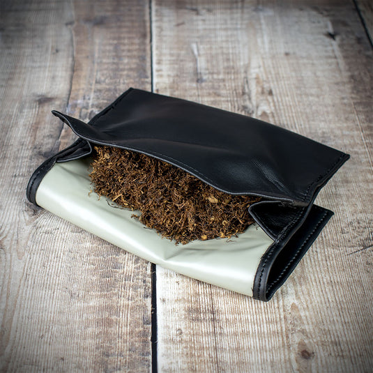 Oil Skin Value Roll-Up Pipe Tobacco Pouch - Black