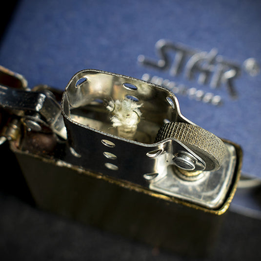 Star Petrol Lighter - Golden Brushed