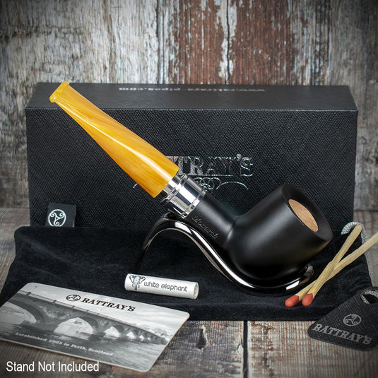 Rattrays Monarch Black 9mm Briar Smoking Pipe - Shape 5