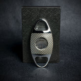 Passatore Chrome & Carbon Check Double Blade Guillotine Cigar Cutter