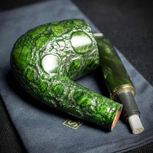 Savinelli Alligator Green 6mm Briar Smoking Pipe - Shape 606
