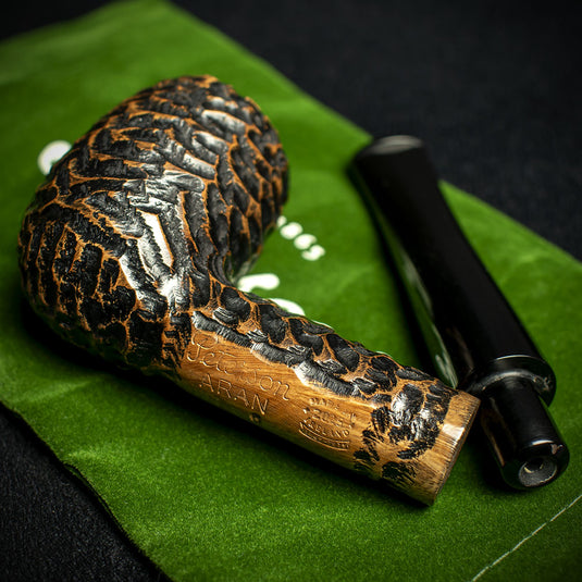 Peterson of Dublin Aran Rusticated Briar Smoking Pipe - Shape No.06