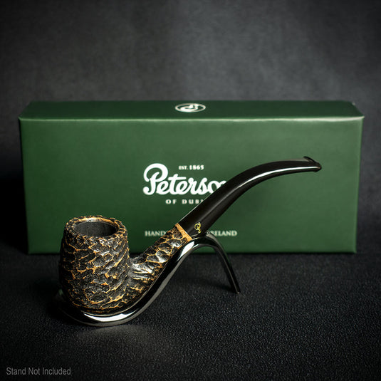 Peterson of Dublin Aran Rusticated Briar Smoking Pipe - Shape No.65
