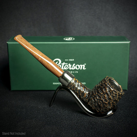 Peterson of Dublin Derry Rusticated Briar Smoking Pipe - Shape 06 - 9mm