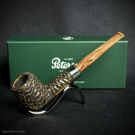 Peterson of Dublin Derry Rusticated Briar Smoking Pipe - Shape 106 - 9mm
