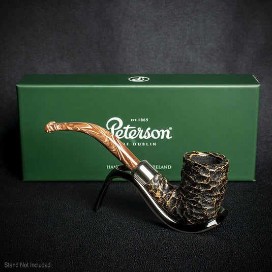 Peterson of Dublin Derry Rusticated Briar Smoking Pipe - Shape 128