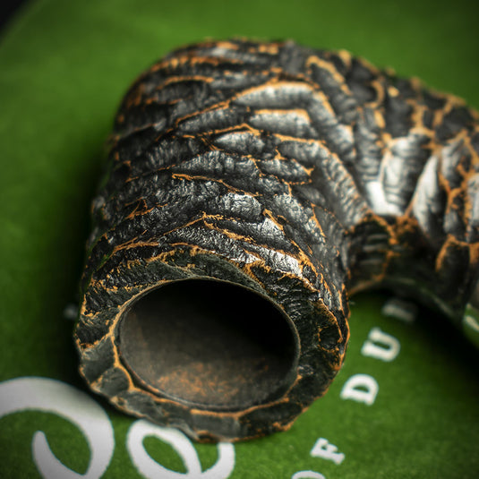 Peterson of Dublin Derry Rusticated Briar Smoking Pipe - Shape 338 - 9mm