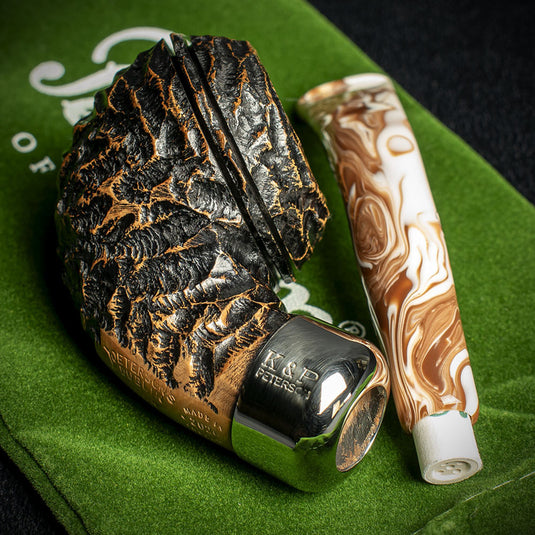 Peterson of Dublin Derry Rusticated Briar Smoking Pipe - Shape 999 - 9mm