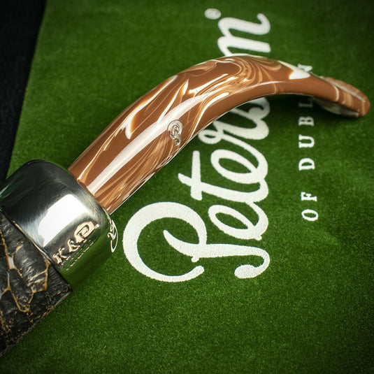 Peterson of Dublin Derry Rusticated Briar Smoking Pipe - Shape XL02 - 9mm
