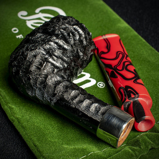 Peterson of Dublin Dracula Rusticated Briar Smoking Pipe - Shape X105