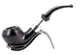 Peterson of Dublin Ebony Silver Spigot Briar Smoking Pipe - Shape 999