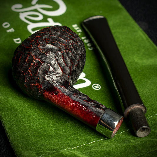 Peterson of Dublin Junior Rusticated Briar Smoking Pipe - Canted Apple