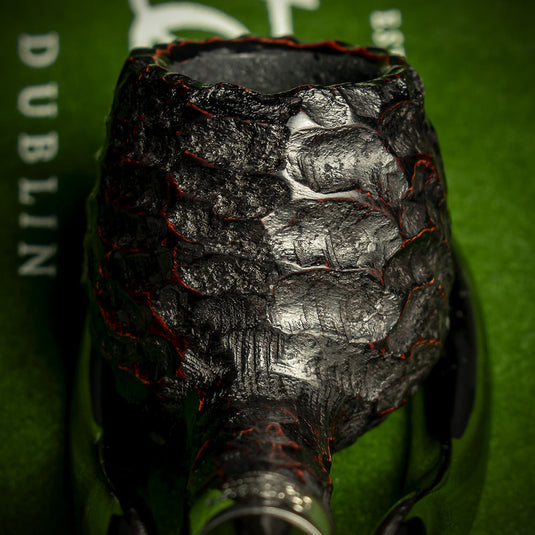Peterson of Dublin Junior Rusticated Briar Smoking Pipe - Canted Apple