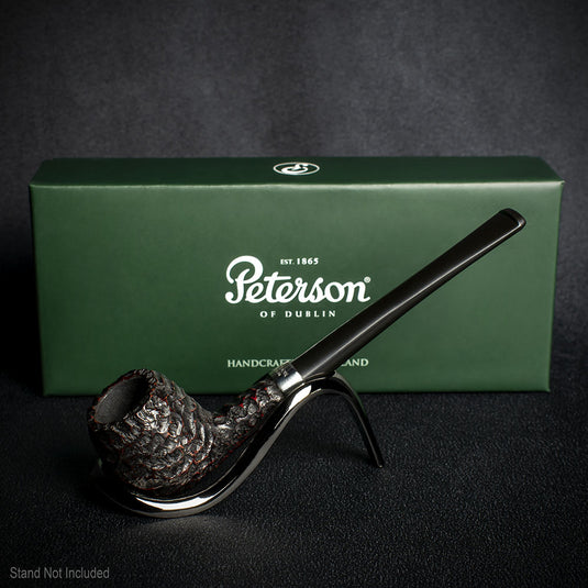 Peterson of Dublin Junior Rusticated Briar Smoking Pipe - Straight Apple