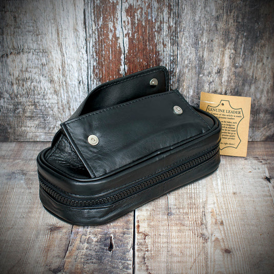 2 Pipe Bag - Black Nappa Leather