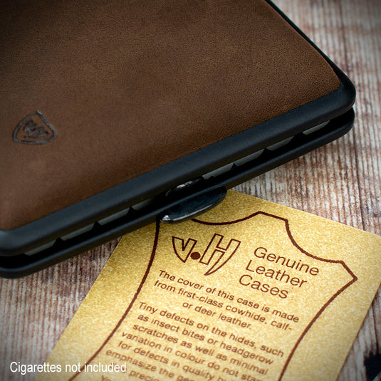 Kingsize Cigarette Case Vom Hofe Dark Brown Suede Leather