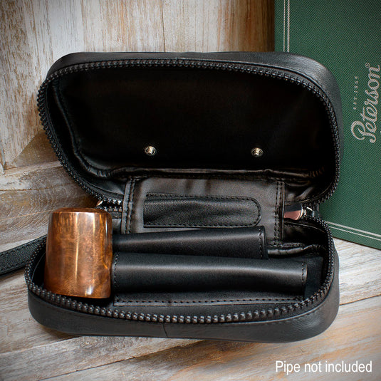Peterson 2 x Pipe Zipped Compendium Bag - POU-133 Black
