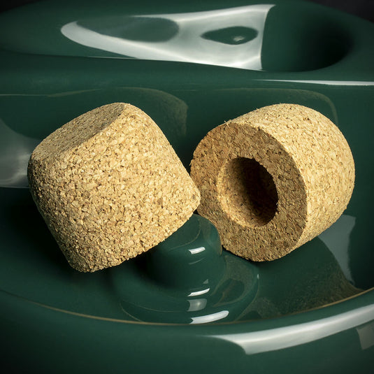 Savinelli Green Ceramic Ashtray - One Pipe Rest with Cork Knocker