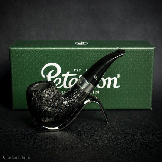 Peterson of Dublin 160th Anniversary Pat. B. Sandblast Smoking Pipe - Bent Billiard