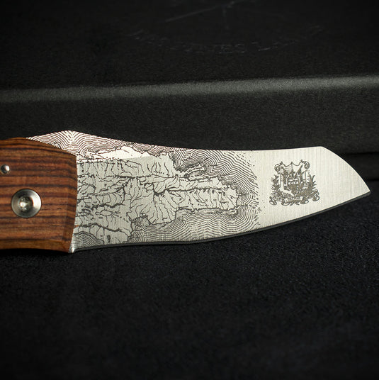 Les Fines Lames Le Petit Cigar Cutter & Knife - Compass Dominican Republic Kingwood