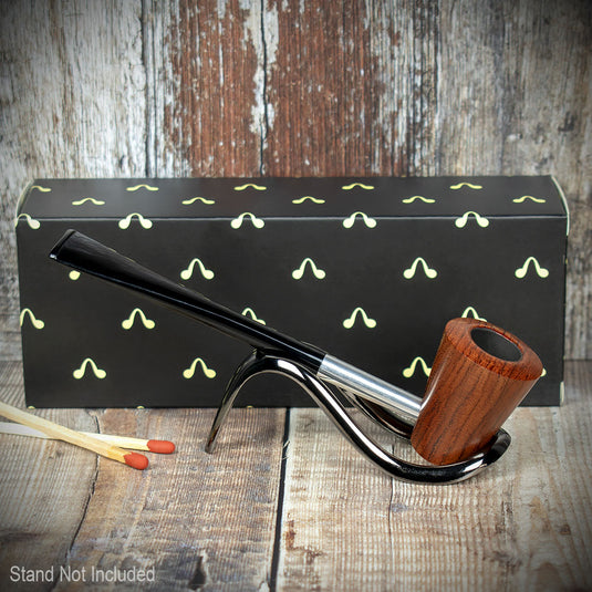 Smoke-King Metal Pipe Brown Poa Rosa Wood Cone Shape Bowl