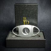 BLD Twin Blade Oval Cigar Cutter - Satin Chrome