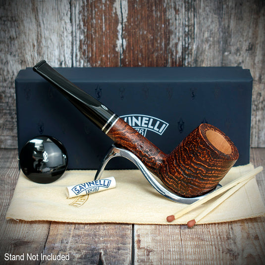 Savinelli Monsieur Brown Sandblast Briar Pipe - Shape No. 111KS (9mm)