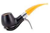 Rattray's Monarch Black 9mm Briar Smoking Pipe - Shape 4