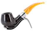Rattray's Monarch Black 9mm Briar Smoking Pipe - Shape 4
