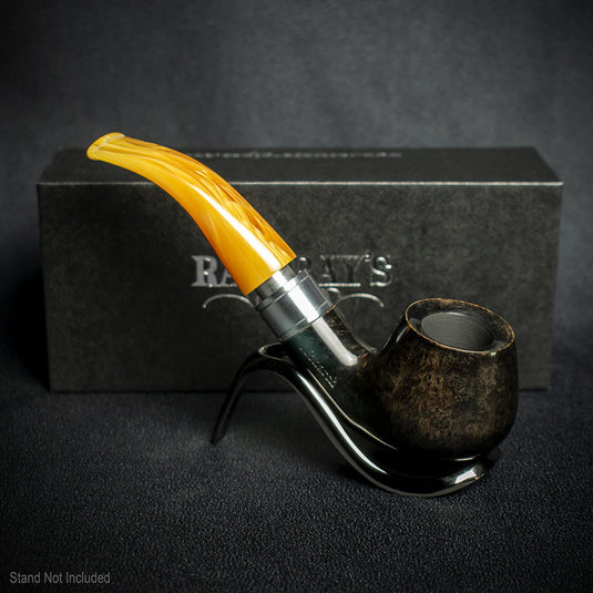 Rattray's Monarch Black 9mm Briar Smoking Pipe - Shape 4