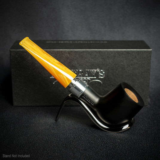 Rattray's Monarch Black 9mm Briar Smoking Pipe - Shape 5