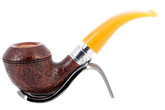 Rattrays Monarch Sandblast Brown 9mm Briar Smoking Pipe - Shape 178