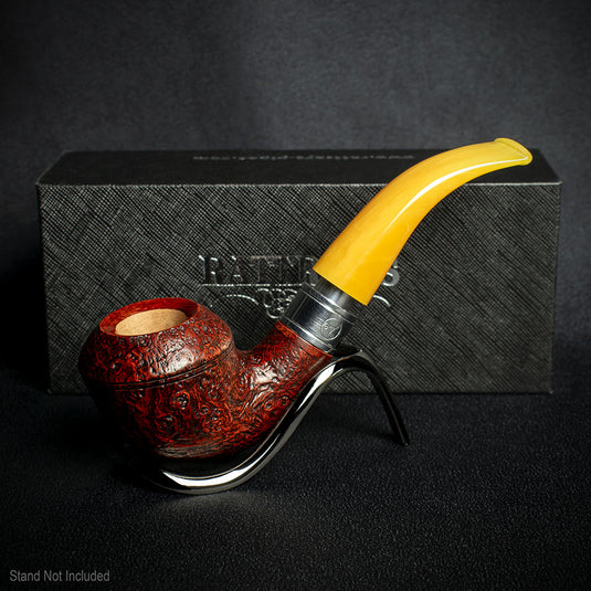 Rattrays Monarch Sandblast Brown 9mm Briar Smoking Pipe - Shape 178