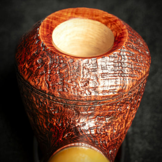 Rattrays Monarch Sandblast Brown 9mm Briar Smoking Pipe - Shape 178