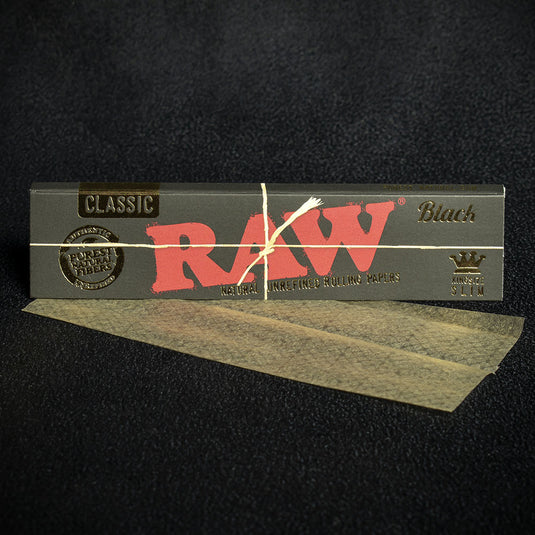 RAW King Size Slim Rolling Papers Black - Bundle of 2