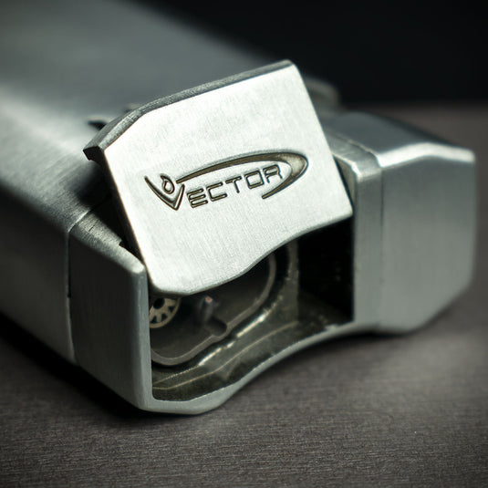 Vector VMotion Twin Jet Flame Lighter With Punch Cutter - Chrome Matte