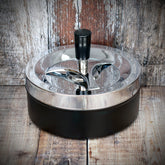 Large Spinner Ashtray - Polished Chrome/Black - 14cm
