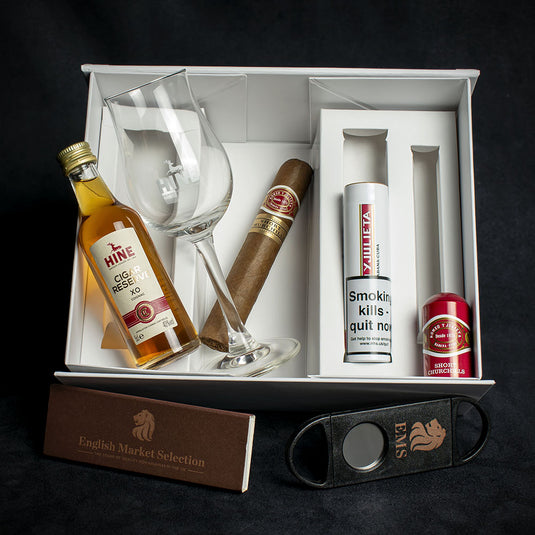 Romeo y Julieta Short Churchill Tubed Cuban Cigar & Hine Miniature - Gift Box