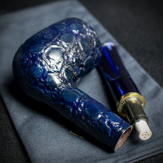 Savinelli Alligator Blue 6mm Briar Smoking Pipe - Shape 114