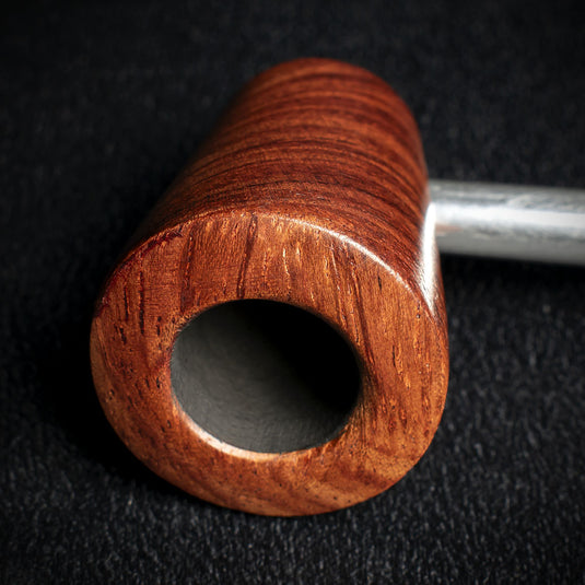 Smoke-King Metal Pipe Brown Poa Rosa Wood Cone Shape Bowl