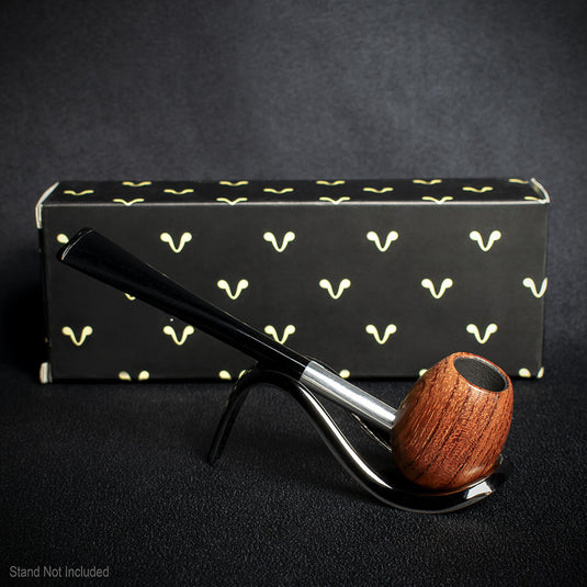 Smoke-King Metal Pipe Brown Poa Rosa Wood Egg Shape Bowl