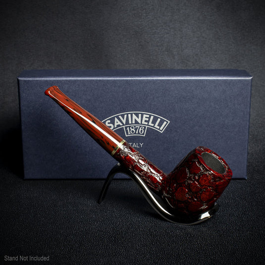 Savinelli Alligator Brown 6mm Briar Smoking Pipe - Shape 128