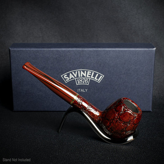 Savinelli Alligator Brown 6mm Briar Smoking Pipe - Shape 207