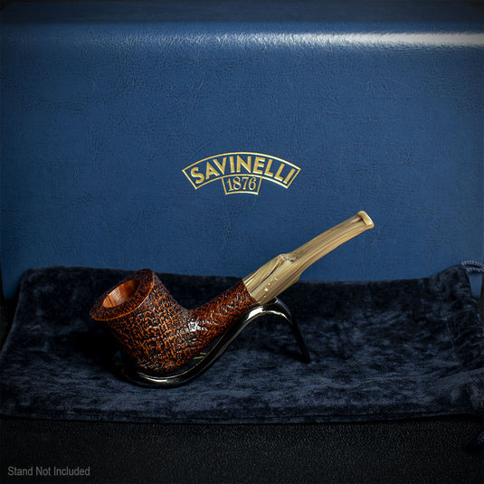 Savinelli Autograph (Limited Edition) Sandblasted Black Briar Pipe - 01