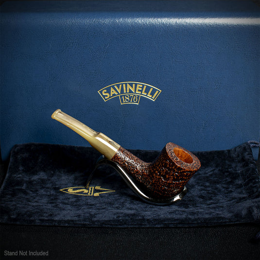 Savinelli Autograph (Limited Edition) Sandblasted Black Briar Pipe - 01