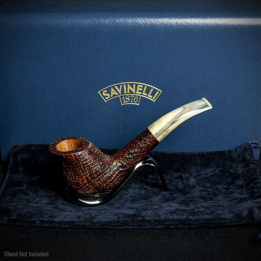 Savinelli Autograph (Limited Edition) Sandblasted Black Briar Pipe - 05