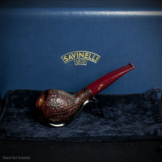 Savinelli Autograph (Limited Edition) Sandblasted Black Briar Pipe - 06