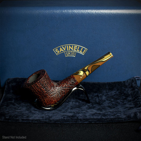 Savinelli Autograph (Limited Edition) Sandblasted Black Briar Pipe - 08