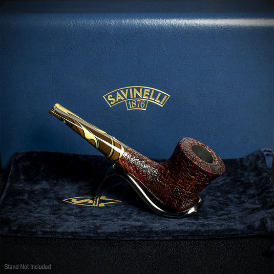 Savinelli Autograph (Limited Edition) Sandblasted Black Briar Pipe - 08